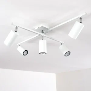 hofstein Plafonnier Zuoz Chrome, Blanc, 5 lumières* Lampes Modernes