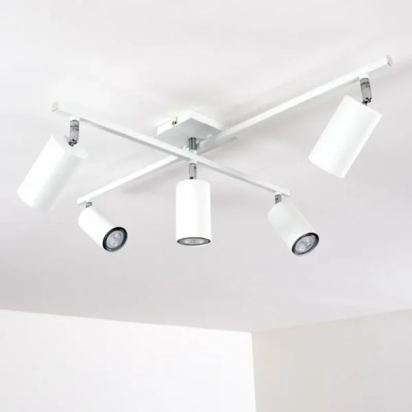 hofstein Plafonnier Zuoz Chrome, Blanc, 5 lumières* Lampes Modernes