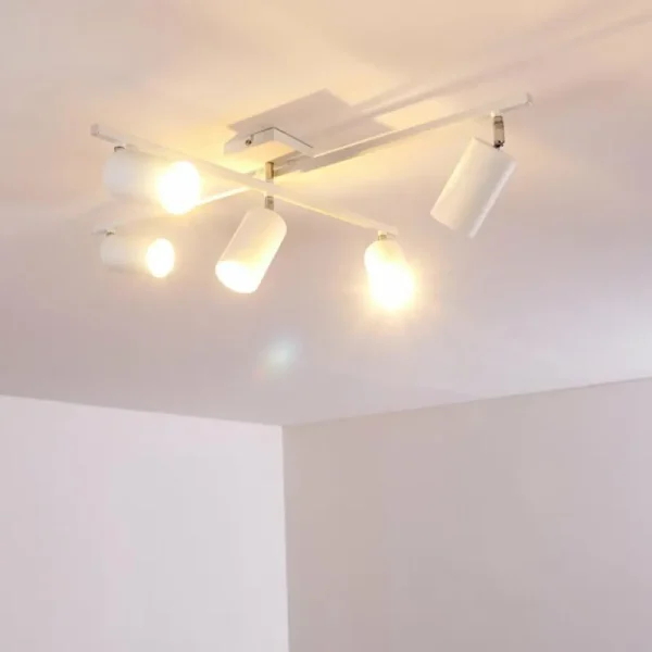 hofstein Plafonnier Zuoz Chrome, Blanc, 5 lumières* Lampes Modernes
