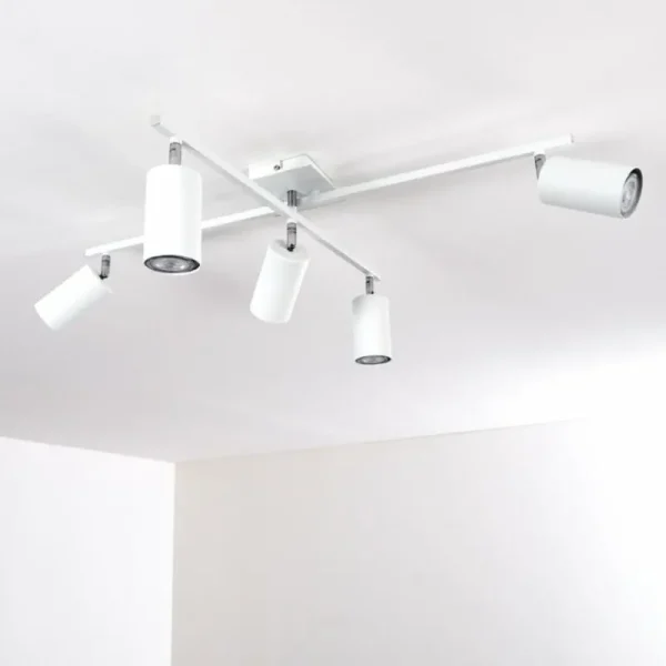 hofstein Plafonnier Zuoz Chrome, Blanc, 5 lumières* Lampes Modernes