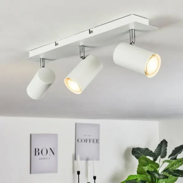 hofstein Plafonnier Zuoz Chrome, Blanc, 3 lumières* Lampes Modernes