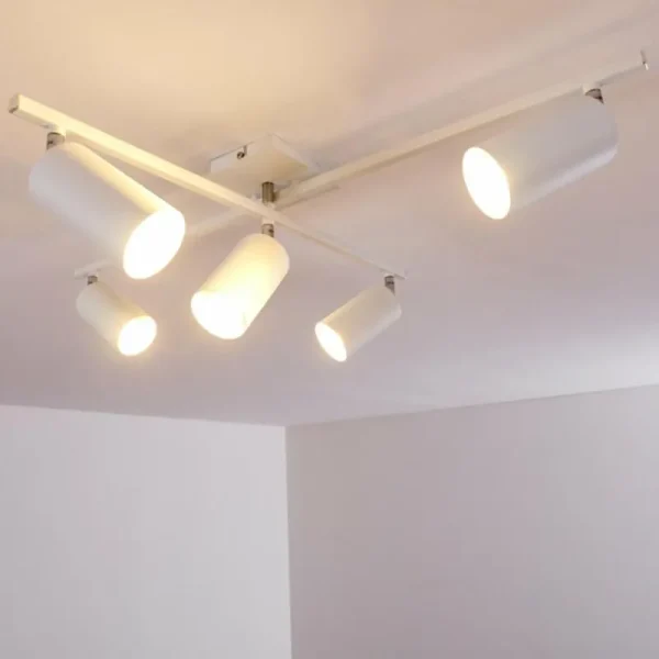 hofstein Plafonnier Zuoz Chrome, Blanc, 5 lumières* Lampes Modernes