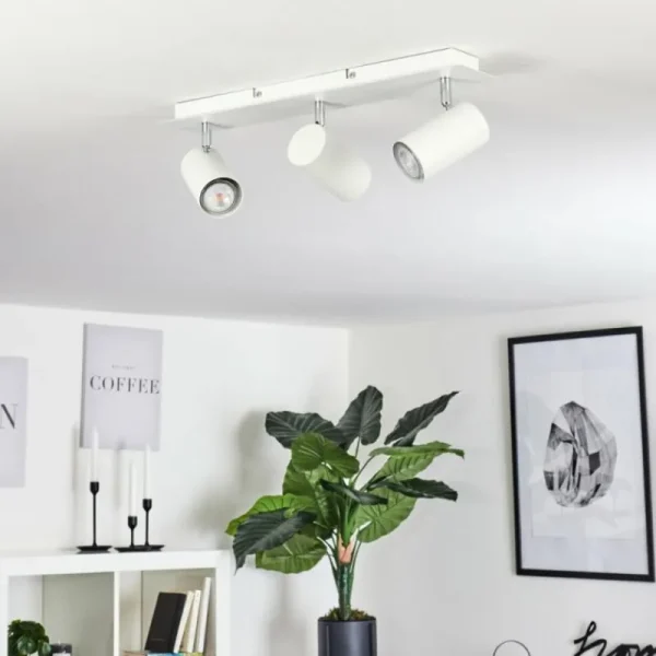 hofstein Plafonnier Zuoz Chrome, Blanc, 3 lumières* Lampes Modernes