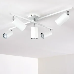 hofstein Plafonnier Zuoz Chrome, Blanc, 5 lumières* Lampes Modernes