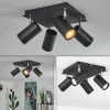 hofstein Plafonnier Zuoz Chrome, Noir, 4 lumières* Lampes Modernes