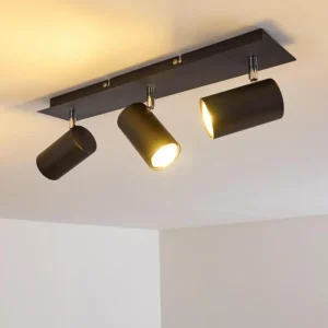 hofstein Plafonnier Zuoz Chrome, Noir, 3 lumières* Lampes Modernes