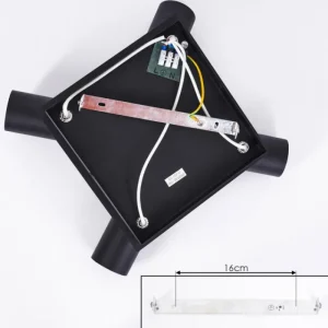 hofstein Plafonnier Zuoz Chrome, Noir, 4 lumières* Lampes Modernes