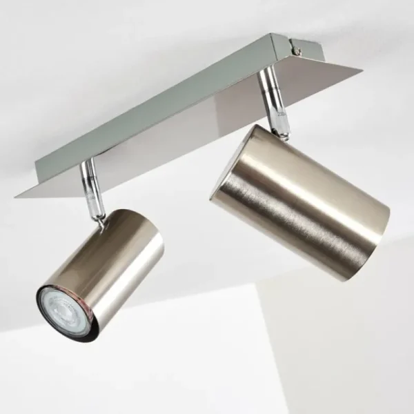 hofstein Plafonnier Zuoz Nickel mat, 2 lumières* Lampes Modernes