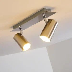 hofstein Plafonnier Zuoz Nickel mat, 2 lumières* Lampes Modernes