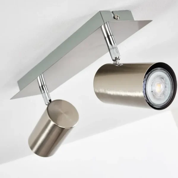 hofstein Plafonnier Zuoz Nickel mat, 2 lumières* Lampes Modernes