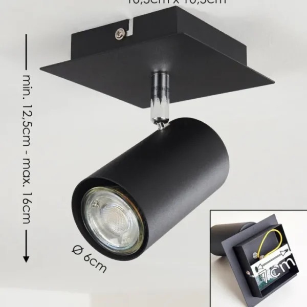 hofstein Plafonnier Zuoz Noir, 1 lumière* Lampes Modernes