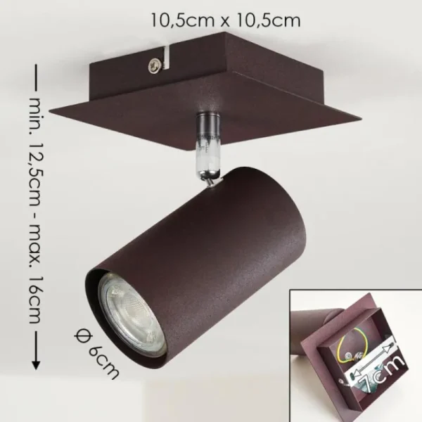 hofstein Plafonnier Zuoz Rouille, 1 lumière* Lampes Modernes