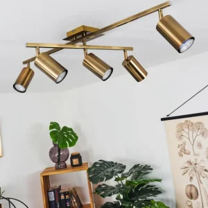 hofstein Plafonnier Zuoz Vieux laiton, 5 lumières* Lampes Modernes