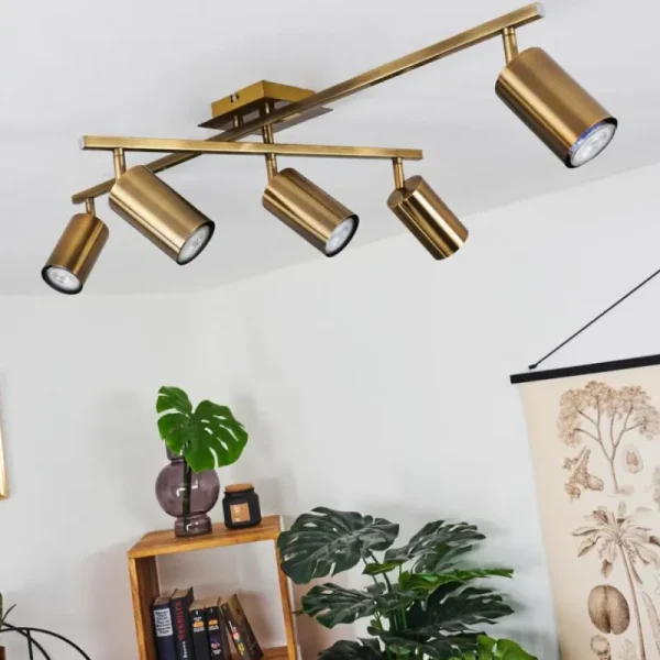 hofstein Plafonnier Zuoz Vieux laiton, 5 lumières* Lampes Modernes