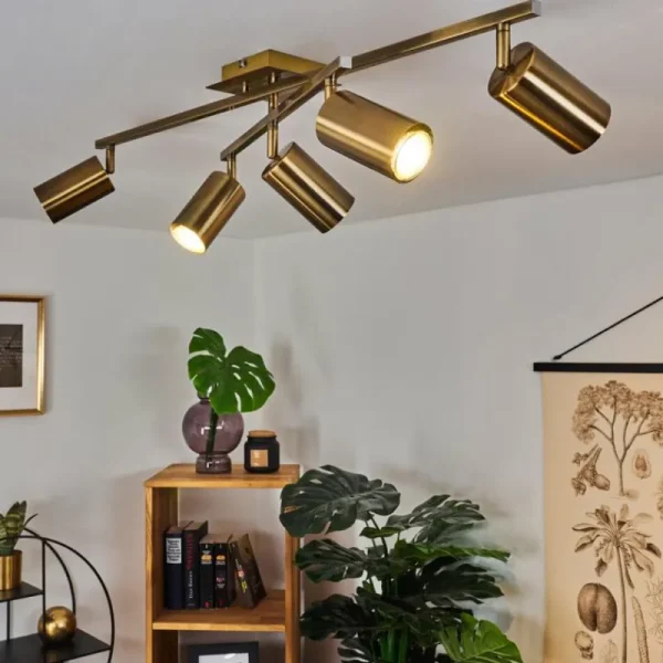 hofstein Plafonnier Zuoz Vieux laiton, 5 lumières* Lampes Modernes