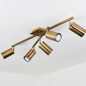hofstein Plafonnier Zuoz Vieux laiton, 5 lumières* Lampes Modernes