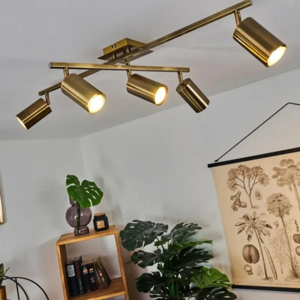hofstein Plafonnier Zuoz Vieux laiton, 5 lumières* Lampes Modernes