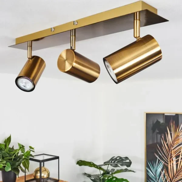 hofstein Plafonnier Zuoz Vieux laiton, 3 lumières* Lampes Modernes