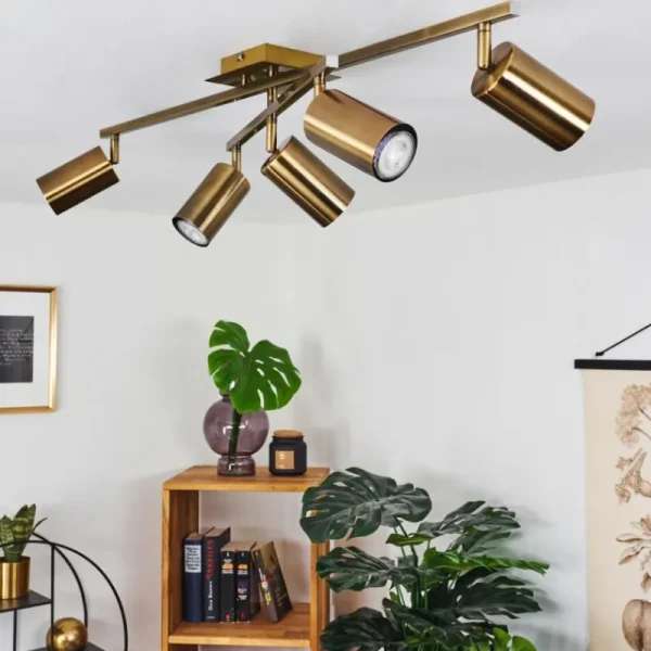 hofstein Plafonnier Zuoz Vieux laiton, 5 lumières* Lampes Modernes