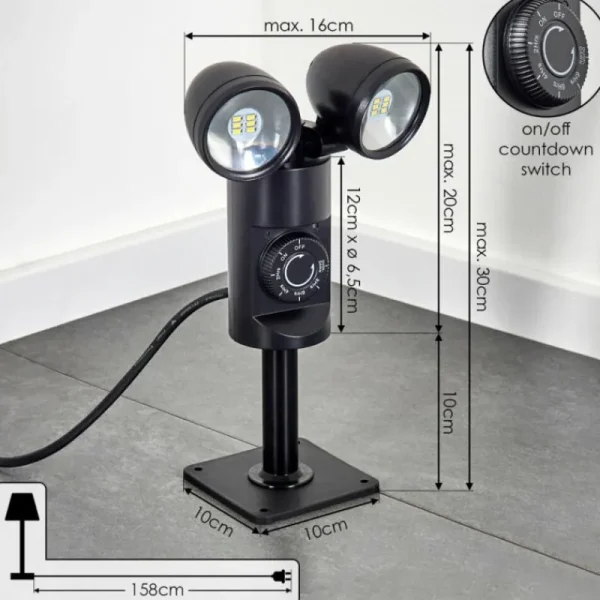 hofstein Plingshult Luminaire extérieur, Pieu, Eclairage de chemin LED Noir, 2 lumières* Lampes Modernes