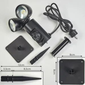 hofstein Plingshult Luminaire extérieur, Pieu, Eclairage de chemin LED Noir, 2 lumières* Lampes Modernes