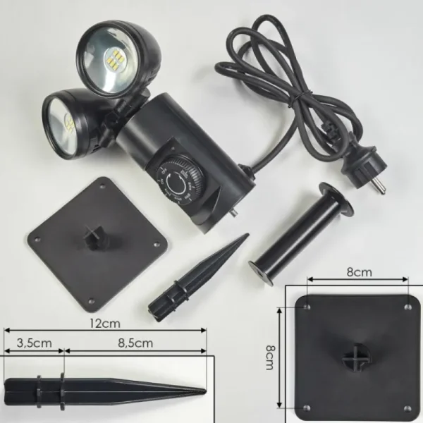 hofstein Plingshult Luminaire extérieur, Pieu, Eclairage de chemin LED Noir, 2 lumières* Lampes Modernes