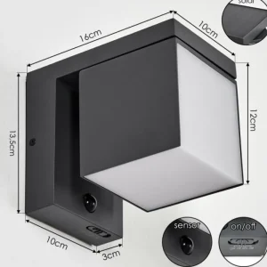 hofstein Pocilgas Lampe murale d´extérieur, Spot mural LED Anthracite, 1 lumière, Détecteur de mouvement* Lampes Modernes