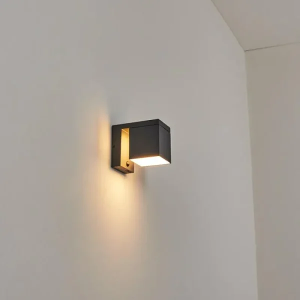 hofstein Pocilgas Lampe murale d´extérieur, Spot mural LED Anthracite, 1 lumière, Détecteur de mouvement* Lampes Modernes