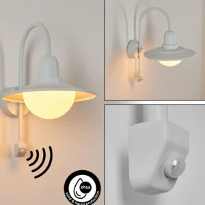 hofstein Pohei Lampe murale d´extérieur Blanc, 1 lumière, Détecteur de mouvement* Lampes Modernes
