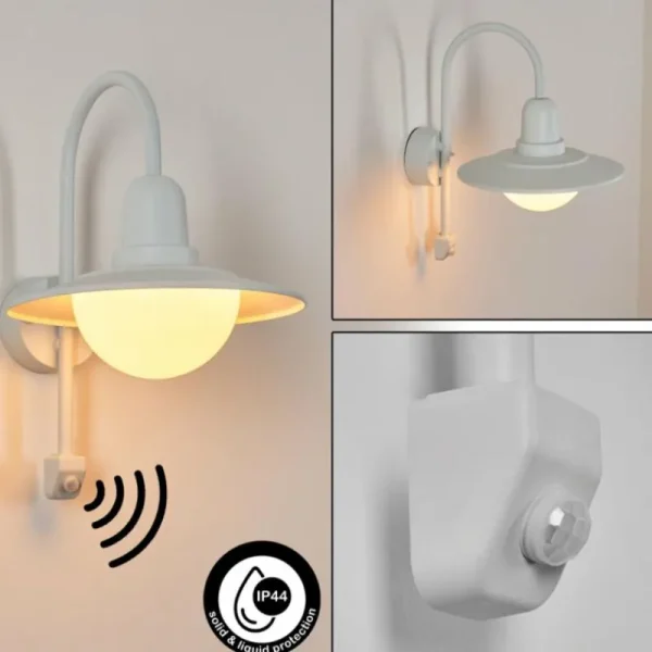 hofstein Pohei Lampe murale d´extérieur Blanc, 1 lumière, Détecteur de mouvement* Lampes Modernes