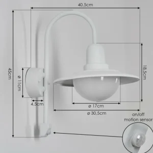 hofstein Pohei Lampe murale d´extérieur Blanc, 1 lumière, Détecteur de mouvement* Lampes Modernes