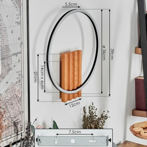 hofstein Pompu Applique murale LED Écru, Noir, 1 lumière* Lampes Modernes