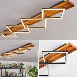 hofstein Pompu Plafonnier LED Brun foncé, Noir, 1 lumière* Lampes Modernes