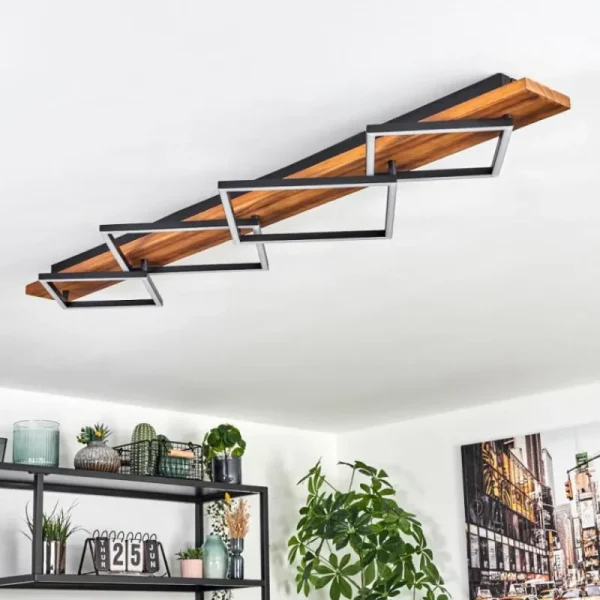 hofstein Pompu Plafonnier LED Brun foncé, Noir, 1 lumière* Lampes Modernes