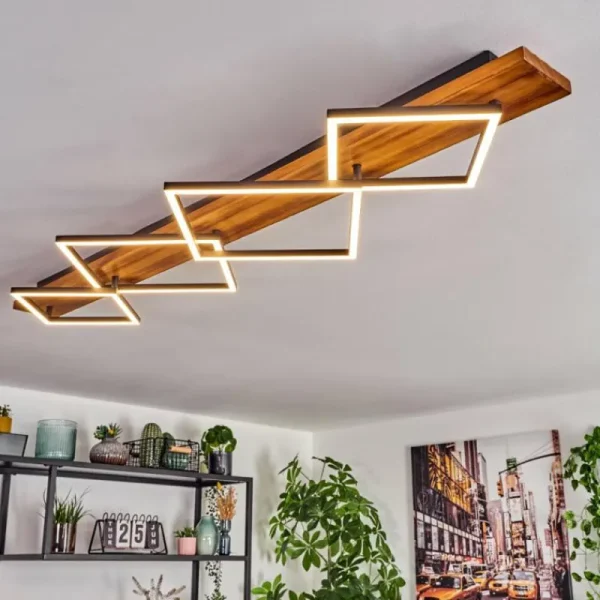 hofstein Pompu Plafonnier LED Brun foncé, Noir, 1 lumière* Lampes Modernes