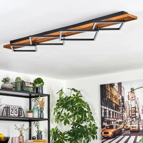 hofstein Pompu Plafonnier LED Brun foncé, Noir, 1 lumière* Lampes Modernes