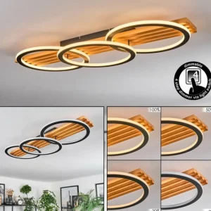 hofstein Pompu Plafonnier LED Écru, Noir, 1 lumière* Lampes Modernes