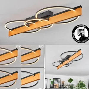 hofstein Pompu Plafonnier LED Écru, Noir, 1 lumière* Lampes Modernes
