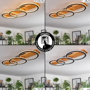 hofstein Pompu Plafonnier LED Écru, Noir, 1 lumière* Lampes Modernes