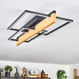 hofstein Pompu Plafonnier LED Écru, Noir, 1 lumière* Lampes Modernes