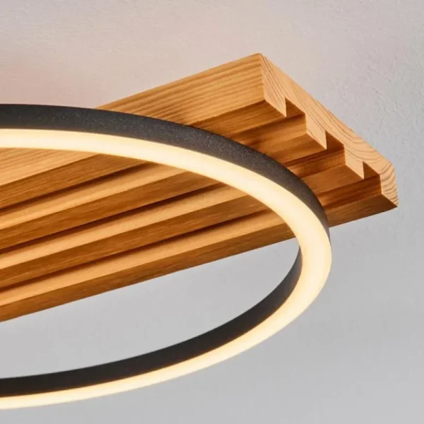 hofstein Pompu Plafonnier LED Écru, Noir, 1 lumière* Lampes Modernes