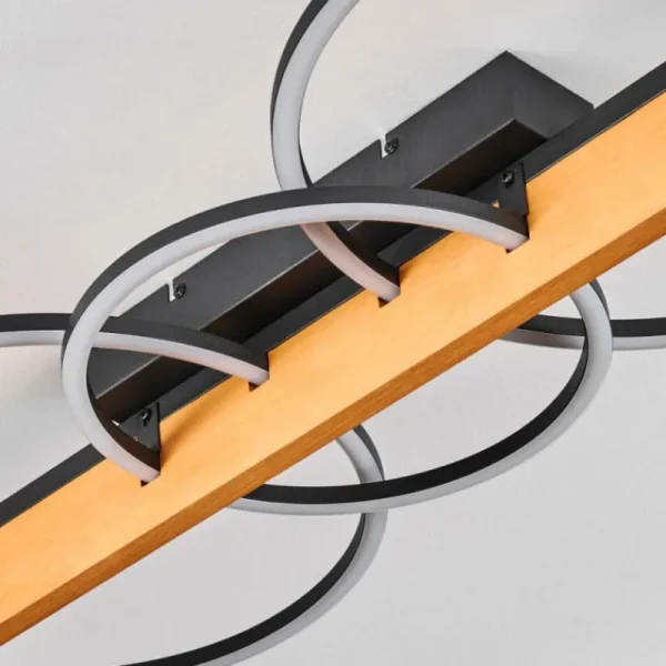 hofstein Pompu Plafonnier LED Écru, Noir, 1 lumière* Lampes Modernes