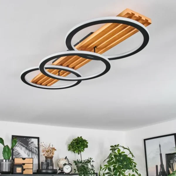 hofstein Pompu Plafonnier LED Écru, Noir, 1 lumière* Lampes Modernes