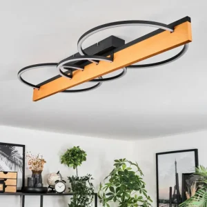 hofstein Pompu Plafonnier LED Écru, Noir, 1 lumière* Lampes Modernes