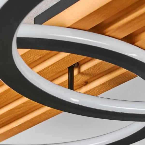 hofstein Pompu Plafonnier LED Écru, Noir, 1 lumière* Lampes Modernes