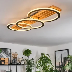hofstein Pompu Plafonnier LED Écru, Noir, 1 lumière* Lampes Modernes
