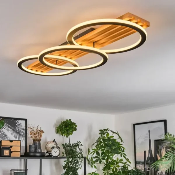 hofstein Pompu Plafonnier LED Écru, Noir, 1 lumière* Lampes Modernes