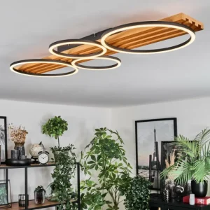 hofstein Pompu Plafonnier LED Écru, Noir, 1 lumière* Lampes Modernes