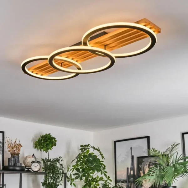 hofstein Pompu Plafonnier LED Écru, Noir, 1 lumière* Lampes Modernes