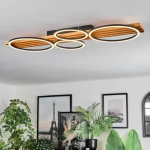 hofstein Pompu Plafonnier LED Écru, Noir, 1 lumière* Lampes Modernes